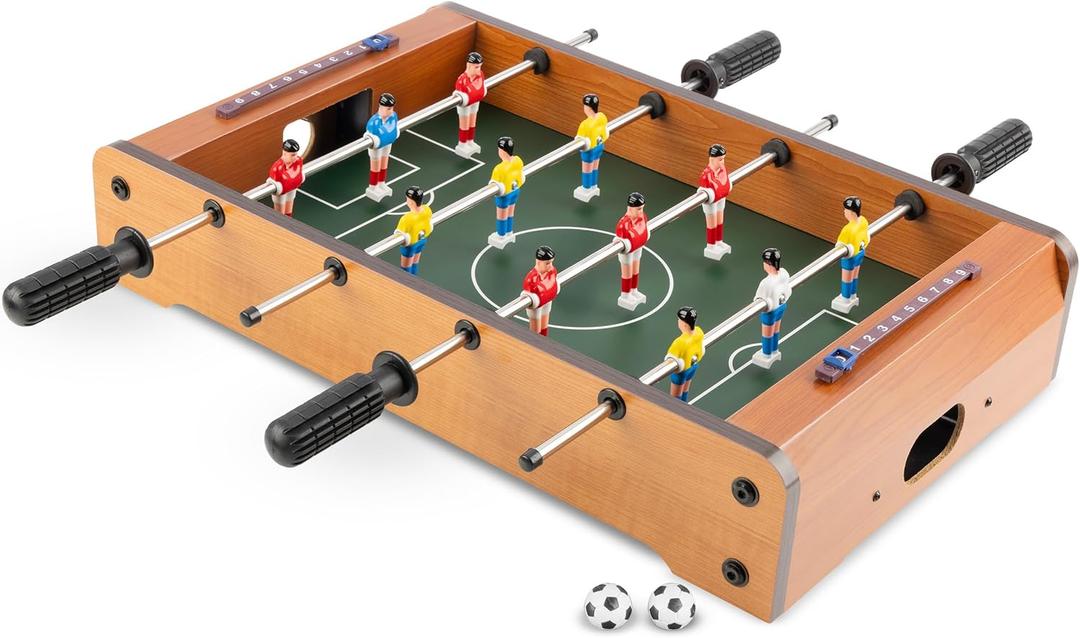 Foosball Table - 20-Inch Mini Soccer/Football Table Game for Arcade, Game Room, and Mancave - Set Includes Two Balls and Score Keeper by Hey Play