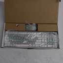 Wireless Keyboard and Mouse Combo, Full-Sized Wireless Keyboard and Adjustable DPI Mouse, 2.4GHz USB Receiver, Keyboard and Mouse for PC, Windows, Desktop, Laptop (Mint Green and White)