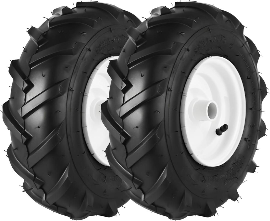 AR-PRO (2-Pack) 13x5.00-6 Tire and Wheel Assembly, 4-Ply Pneumatic Tiller Tires, 3/4" Bore & 3-1/8" Centered Hub, Compatible with Craftsman & Troy-Bilt Tiller, Garden Tractor, Trailer & Trenchers