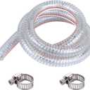 3.3FT 3/4" ID x 1" OD Steel Wire Suction Hose PVC Reinforced Tubing High Pressure Flexible Vinyl Hose Heavy Duty Clear Vacuum Suction Tube for Dust Collection Drain Fuel