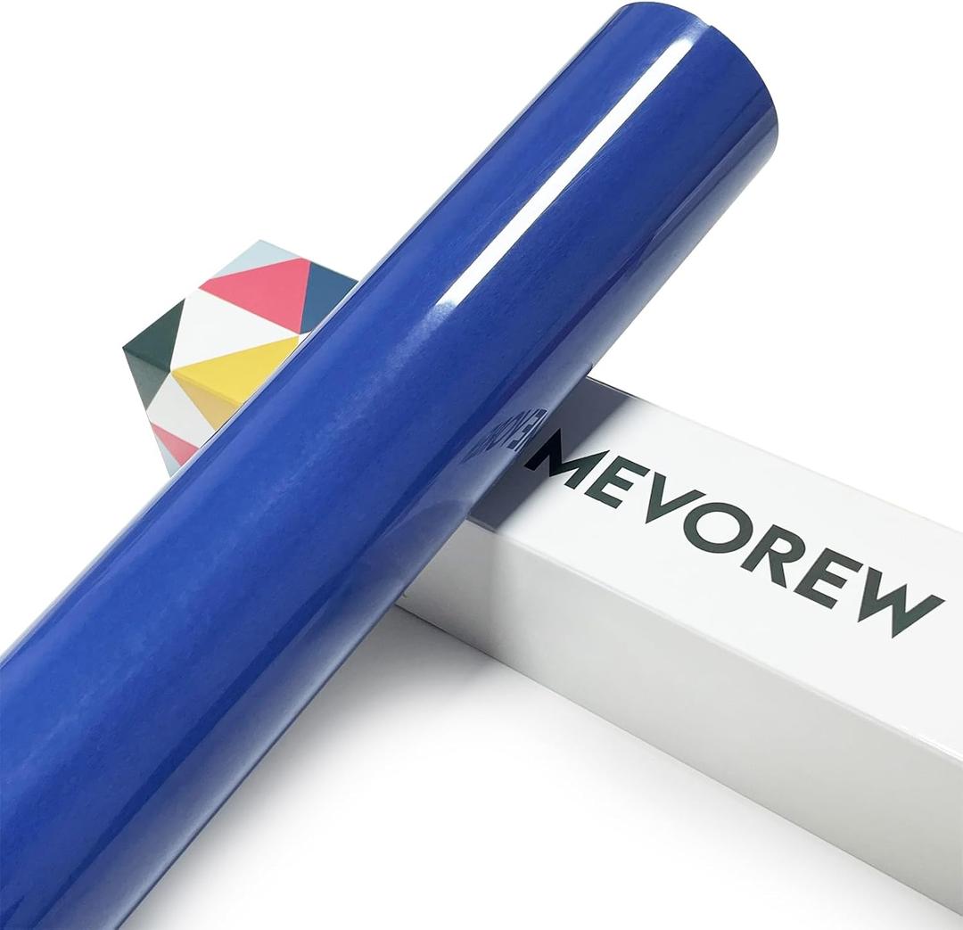 Blue Flocked HTV Heat Transfer Vinyl 12" x 6Ft Flock HTV Vinyl Roll for T-Shirts, Flocked Iron on Vinyl for Cricut & Heat Press Machine- Easy to Cut & Weed (Blue)