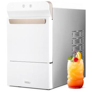 Gevi V2.0 Quiet Countertop Nugget Ice Maker, Self-Cleaning Chewable Pellet Ice Machine, 38 lbs/24H, Energy-Efficient, White (17.3"D x 9.7"W x 16.7"H)