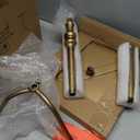 Brass Distressed Iron Round Pedestal End Table, 25 Inch Vintage Martini Cocktail Accent Table with Tray Top for Living Room, Bedroom (Bronze)