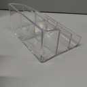 STORi Clear Plastic Vanity Makeup Organizer | 6-Compartment Holder for Brushes, Eyeshadow Palettes, & Beauty Supplies | Curved Front Design | Made in USA