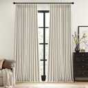 MIULEE Linen Pinch Pleated 100% Blackout Linen Curtains 40x90 Inches | Room Darkening, Memory Trained, Light Blocking, Black Out Pleat Drapes, Window Curtains for Bedroom Living Room, 2 Panels