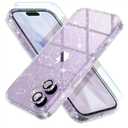 Choiche Compatible for iPhone 17 Case, Women Cute Clear Glitter Bling Sparkly Case, [2 x Diamond Camera Lens Protectors] [2 x Tempered Glass Screen Protectors] 6.3-inch (Glitter Clear)