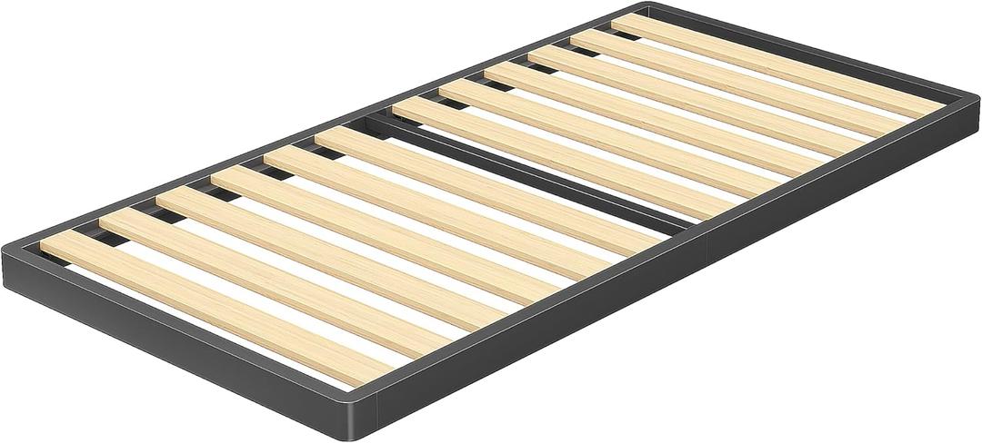VIPSHOW 2 Inch Twin Sag-Proof Wooden Slats Box Spring with Round Corners