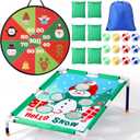 HyDren 22 Pcs Christmas Toss Game Bean Bag Toss Game Snowman Santa Claus Tree Dart Board Throwing Sporting Dart Board with Balls for Kids Adults Yard Indoor Outdoor Christmas Party Activity