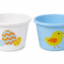 2 x Blue Chick & White eggs Easter basket