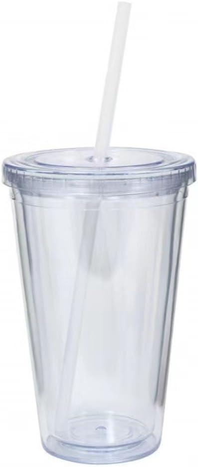 Water Bottle, 650ml Ice Coffee Cups, Clear Tumblers with Lid and Straw, Clear Tumbler, Reusable Plastic Cups for Ice Water Juice Tea Milk
