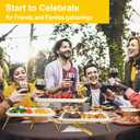ECOIOU Extra Large 3 Tier Serving Tray, 24 x22 x 9.8 Inch Melamine Tiered Tray Stand and Platters for Party Buffet Entertaining, White and Gold