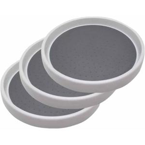 3 Pack Lazy Susan Organizer Turntable (10 inches) - Rotating Spice Rack for Kitchen Cabinet Pantry Fridge Bathroom Vanity Countertop & Under Sink Organization - Non-Skid