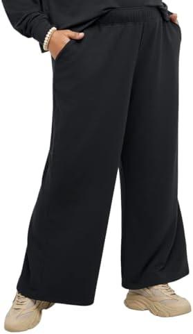 Hanes Women's Originals Fleece Palazzo Pants, Soft Brushed Flare Leg Sweatpants, 28.5", Plus Sizes 4XL