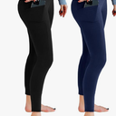 2 Pack Leggings with Pockets for Women, High Waisted Soft Leggings for Yoga Gym S/M
