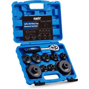 Orion Motor Tech Oil Filter Wrench Set, 10pc Oil Filter Socket Set, 3/8" Drive Metric Oil Filter Cap Wrench Removal Tool Kit, Low Profile Oil Filter Socket Set Compatible with Toyota VW BMW Mercedes (9 Sizes from 24 to 64.5mm)