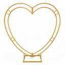 Heart Arch, 6.5FT Metal Heart Arch Stand, Wedding Backdrop Frame, Gold
