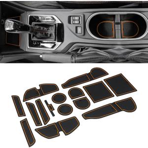 Cup Holder Inserts for Subaru Crosstrek Accessories 2023 2022 2021 2020 2019 2018, for Subaru Impreza 2017-2023 Center Console Mat Non-Slip Door Pocket Liners (15pc, Orange)