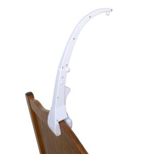 J.L. Childress Crib Mobile Arm Clamp - Baby Mobile Holder & Hanger for Nursery Crib, for Girls & Boys, Portable, Attaches to Railing, Protective Rubber Pads - White (18 Inch (Pack of 1))