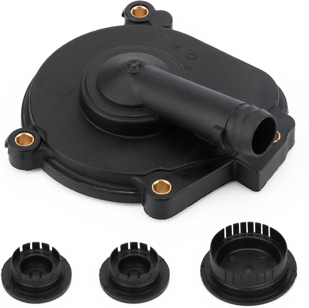 2720100631 PCV Vent Valve Crankcase breather Oil Separator Cover & Camshaft Expansion Plug Kit for Mercedes C230 C300 E350 C350 SLK300 ML350 ML450 GL450 GLK350 Replace# 0009985690 0009986590