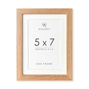 5x7 Picture Frame, Solid Oak Wood 5x7 Photo Frame with Mat to 4x6, 7x5 Picture Frames for Wall and Tabletop Display, Natural Oak 5 x 7 Frame, Set of 1