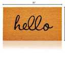 Juvale Hello Coco Coir Doormat for Patio and Front Door - Natural Coconut Fiber Coco Coir Rug Welcome Matt Outdoor -17 x 30 in