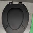 Toilet Seat, Slow Close, Soft Touch, Ultra-Smooth Matte Finish (No Orange-Peel Texture), Premium Moulded Wood, Quick Release, PIKLiDS (Black, Elongated)