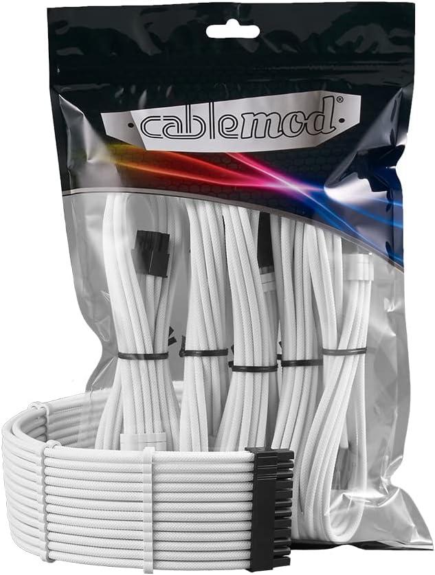 CableMod Pro ModMesh Sleeved 12VHPWR StealthSense Cable Extension Kit (White, 16-pin to Triple 8-pin)
