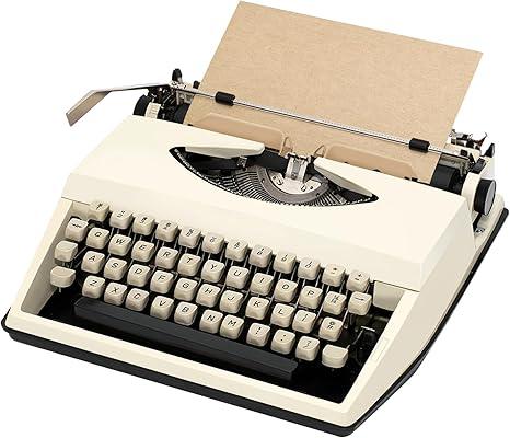 Vintage Collectible Classic Manual Typewriter (Artisan Refurbished) – Nostalgic Artistry/Mechanical Exploration for Kids/Traditional Keystroke Experience - White