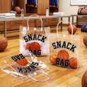 Wesnoy 20 Pcs Basketball Snack Bags Basketball Party Favor with Handles Reusable Sport Themed Treat Bags for Candy Birthday Party Supplies 8 x 8 x 3.15''