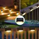 Solar Pool Side Lights Color Changing Solar Deck Lights Outdoor LED Step Light Waterproof Pool Accessories Decor for Stairs Fence Yard Driveway Pathway Yard Backyard Garden (Black-Warm white, 16)