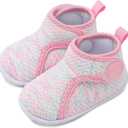 FEETCITY Lightweight Baby Sock Shoes Baby Walking Shoes Boys Girls Infant High-Top Shoe 12-18 Months (Pink White)