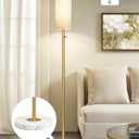 Gold Floor Lamp,Modern Floor Lamps for Bedroom,Standing Lamp with Marble Base,LED Bulb Included,Tall Dimmable Floor Lamp for Living Room,Bedroom,Office,Reading and Nursery