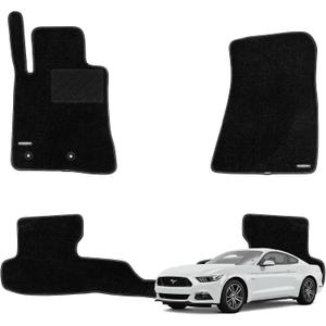 WENNEBIRD Superior Carpet Floor Mats for 2015-2026 Ford Mustang (Not for Mach-E), 0.6-Inch Ultra-Thick, Noise-Reducing, All-Weather Waterproof Anti-Slip – 3-Pc Set