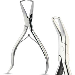 Professional Hair Extension Tools Microlink Bead Remover Plier for Hair Extensions Removal Micro Ring Beads Opener 5.5 Inch Pliers Silver Polish, Stainless Steel,Silver