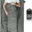 Sleeping Bag Liner,14oz Ultralight Sefl Tan Sleep Sack with 2 Way Zipper, Expose Feet Separately, Adult Sleep Sack & Travel Sheets for Camping, Hiking, Traveling Backpacking,Hotel (Gray)