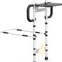 Bed Rails for Elderly Adults Safety, FSA/HSA Eligible Height Adjustable Bed Rail with Non-Slip Handle Foldable Desk & Motion Sensor Light Up to 350 Lbs Bed Rails for King Queen Full Twin Bed (White)
