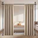 Room Divider Rod, Curtain Rod No Drilling Partition Room Dividers Tension Rod, 4-10ft (H) 48-72inch(W) Floor to Ceiling Room White