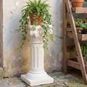 1 Pack 21.7 Inches Roman Column Pedestal Pillar Classical Wedding Greek Pillar for Indoor Outdoor Garden Birthday Party Decor or Display Pedestal Stand for Plants and Sculptures (Elegant)