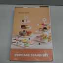 6 Pcs Cupcake Stand White Dessert Table Display Set 2 Pcs 3 Tier Plastic Cake Stand Holder 4 Pcs Dessert Serving Tray Cookie Platter Rack Tower for Tea Party Wedding Baby Shower