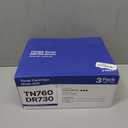 TN760 Toner Cartridge and DR730 Drum Unit Replacement for Brother TN 760 TN-760 TN730 DR-730 to use with MFC-L2710DW MFC-L2750DW HL-L2370DW DCP-L2550DW Printer (2 Toners, 1 Drum Unit, 3 Pack)