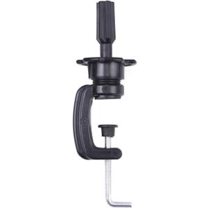 EERYA Wig Mannequin Head Stand Cosmetology Manikin Head Standard Holding Holder Clamp Stands Black (1Pc, Desktop Head Stand)