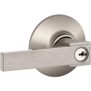 SCHLAGE F51A NBK 619 Northbrook Lever Keyed Entry Lock, Satin Nickel
