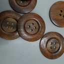 MTLEE 30 Pieces Large Size Wood Buttons 2.36 Inch Round Sewing Button 4 Holes Large Buttons for Crafts Sewing Wooden for DIY Clothing Bag Decoration Supplies(Brown)