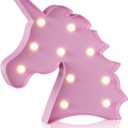 YiaMia Pink Unicorn Room Decor, Princess Party Decorations, Battery Powered Night Light for Girls