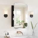 Medicine Cabinet Mirror 16x24 Inch, Chrome Bathroom Mirror Cabinet with Stepless Adjustable Shelves, Stainless Steel Frame, Bathroom Mirror with Storage Recessed or Wall Mount
