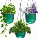 Hanging Planters for Indoor Plants, Small Self Watering Planters 3 Pack, 6.5 Inch Clear Plastic Flower Pot Outdoor, Metal Chain, Drainage Hole for Home Garden Porch Balcony Patio Window Decor