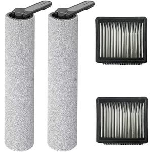 Brush Rollers and Filters Replacement Accessories Kit for Dreame k10 Pro / k10 Wet Dry Vacuum Cleaner: 4 Pack used for Pet Hair, Dirt, and Debris on All Floor Surfacesparts