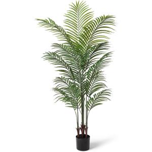 Artificial Palm Tree 5.5Ft Faux Dypsis Lutescens - Tall Fake Plant with Adjustable Branches, No Maintenance, Tropical Tree for Indoor Decor - Ideal for Living Room, Office, Bedroom, Commercial Spaces
