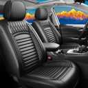 Fit RAV4 Car Seat Covers for Toyota RAV4 2019-2025 2026 Hybrid XLE LE XSE XLE Premium,Limited-Premium Waterproof&Breathable Leather,All-Weather Seat Cushion Protector,Full Set,Black