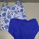 Girls Tankini Swimsuit 2 Piece Bathing Suit U Neck Swim Tank Top Tropical Print Swimwear 13-14Y